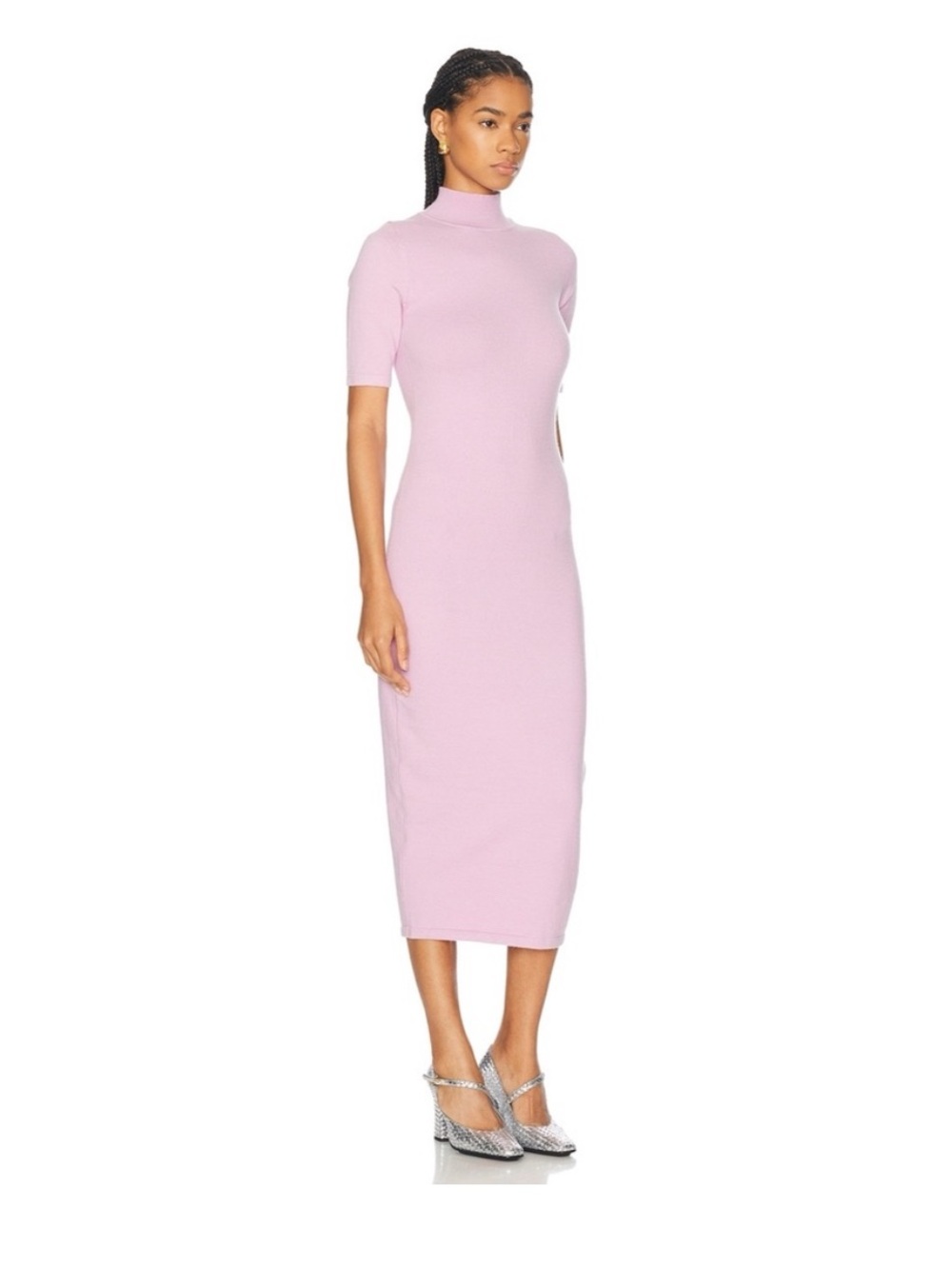 SER.O.YA Jana Short-Sleeve Knit Midi Dress in Pink - Picture 2 of 6